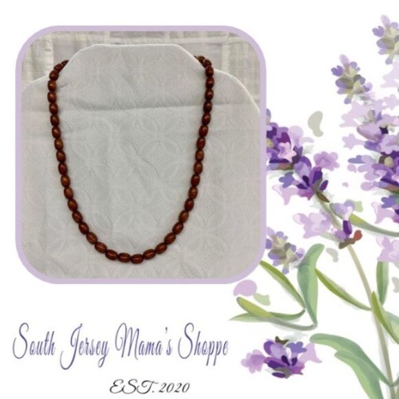 Vintage Jewelry - Vintage 1980s Plastic Bead Necklace Brown Mottled Colors (J531)